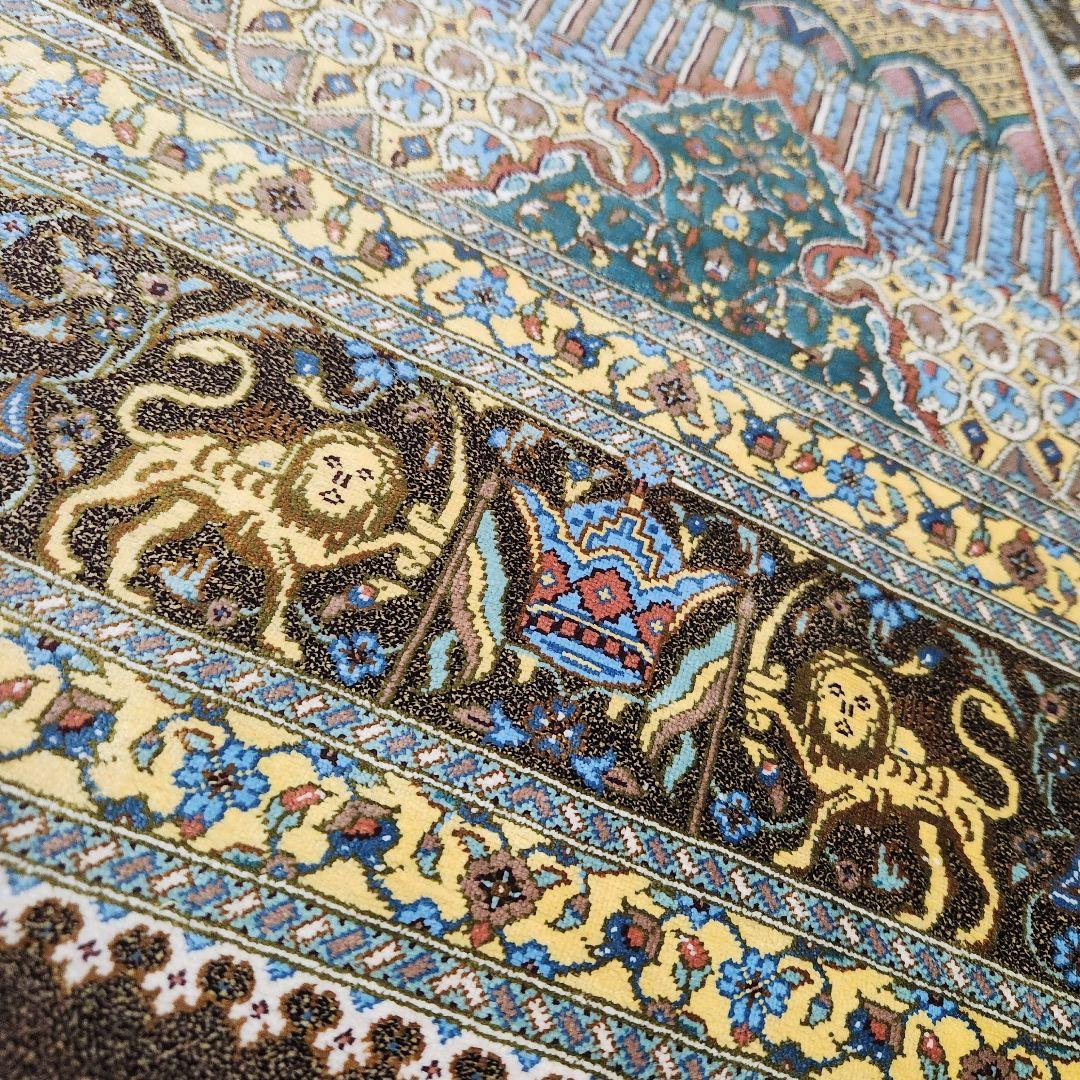 【ジャムシディ工房】クム産 オールシルク ペルシャ絨毯