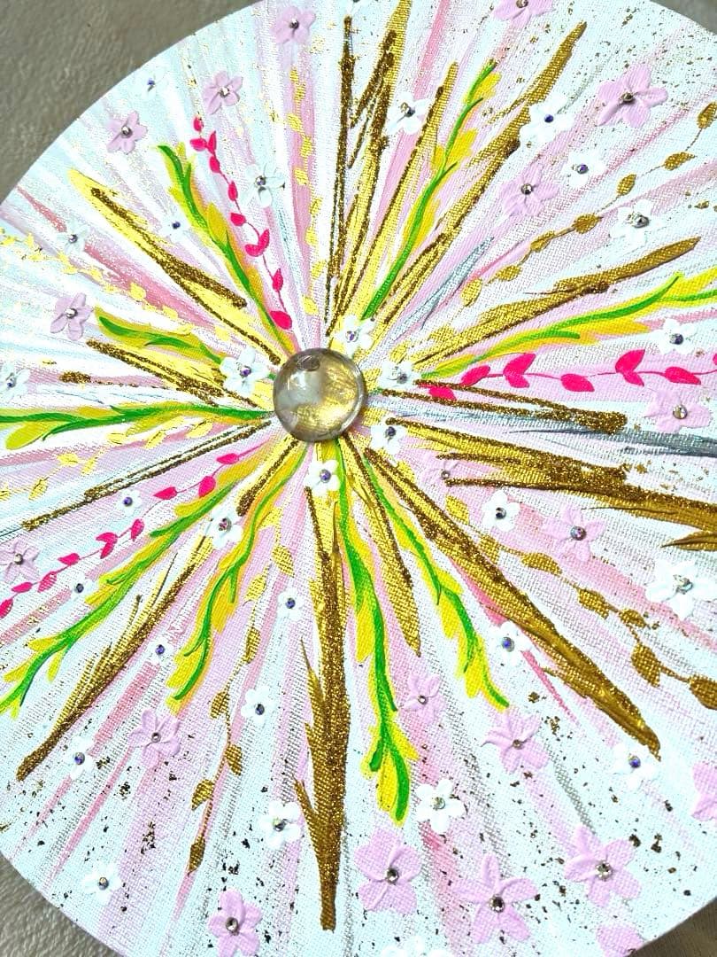 開運絵画　鬼門用　護符　ヒマラヤ水晶　天然石　金箔　龍神様エネルギー