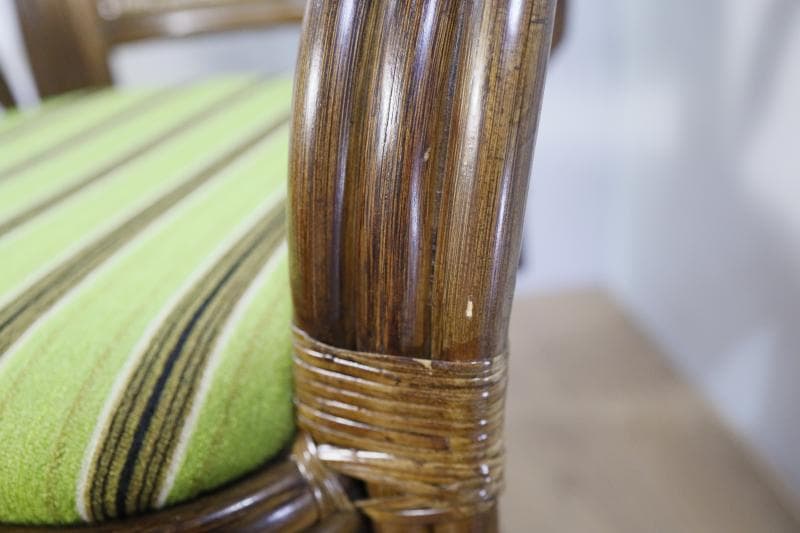 ほぼ未使用に近く極美品◆天然籐 座椅子/回転チェア 【ハイタイプ】 肘付き