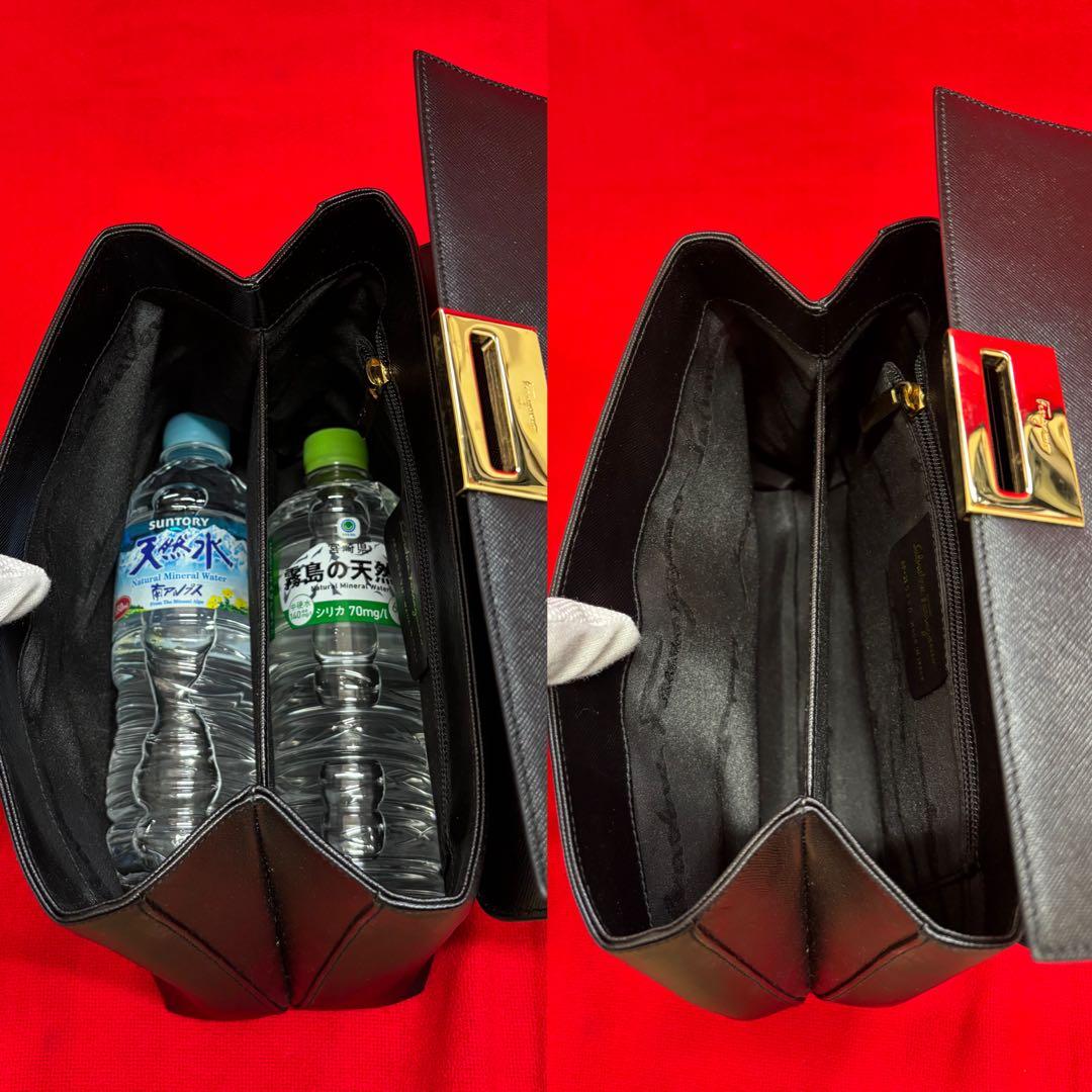 正規　ferragamoフェラガモ　ガンチーニ　カバン　バッグ　サフィアーノ　黒