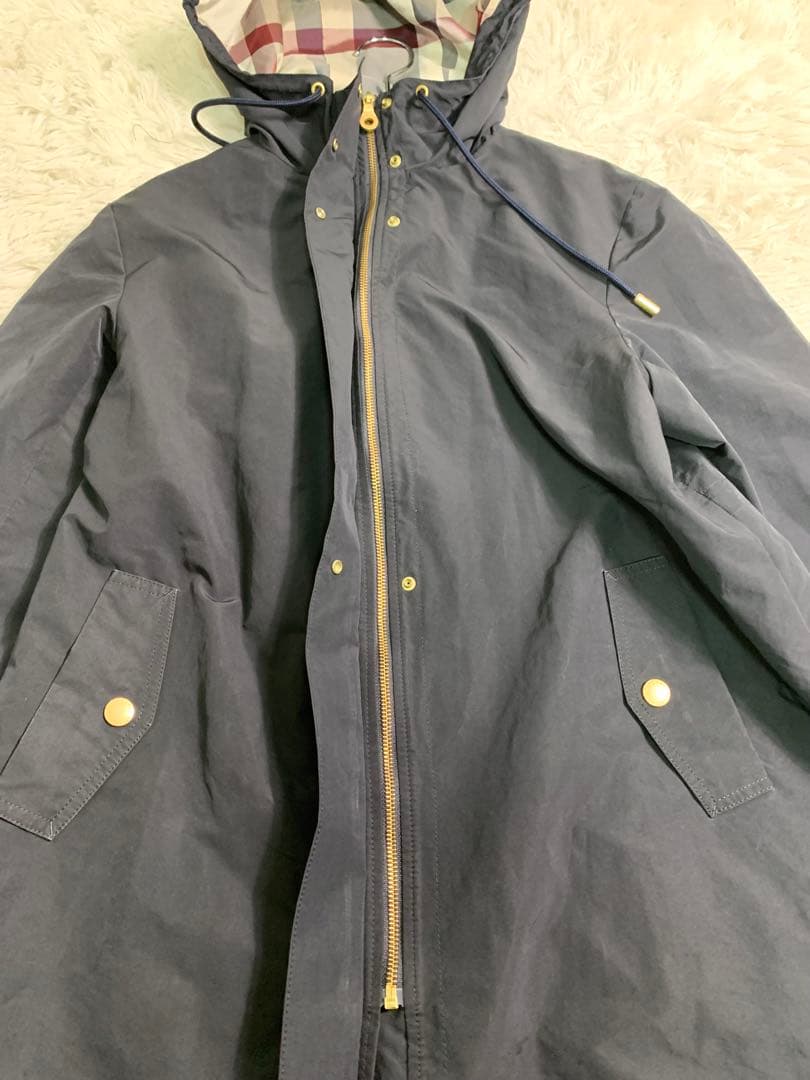 ブルーレーベルクレストブリッジ モッズコート ノバチェック フード Mサイズ