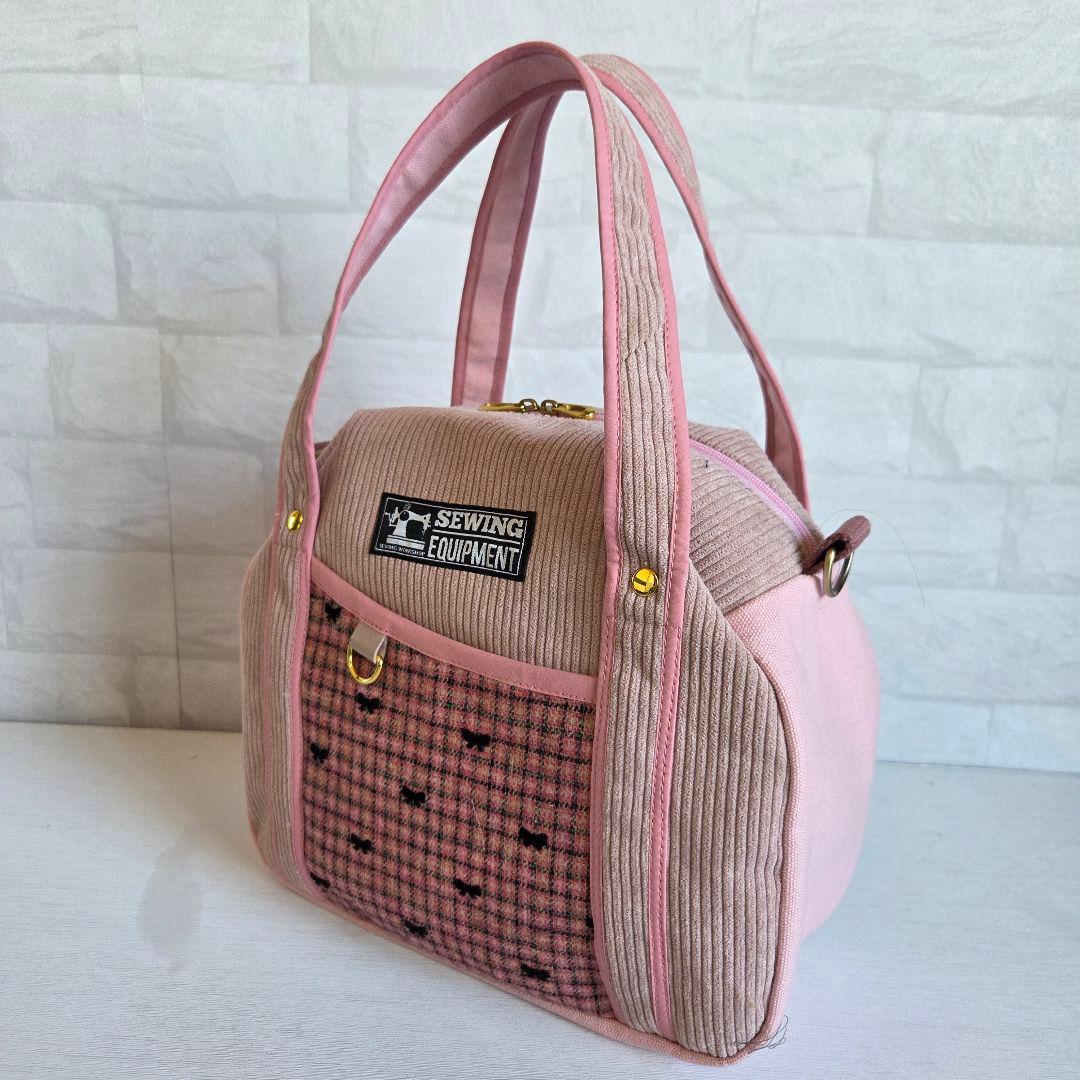 JUNE様　丸型ボストンバッグ　コーディロイ　　ハンドメイド