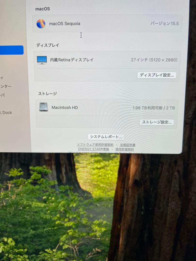 Macデスクトップ iMac27inch i9 128GB SSD2TB RP5700XT 16GB