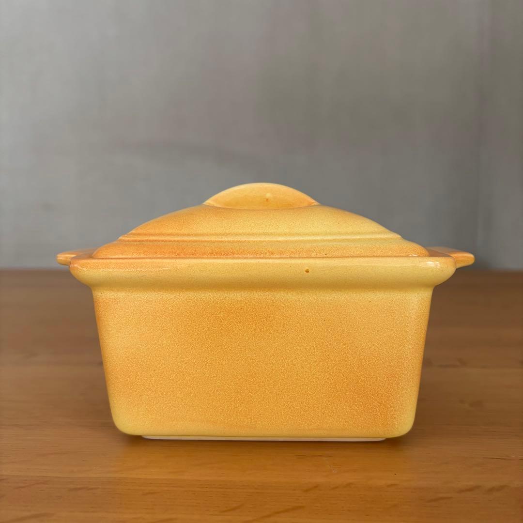 希少 新品未使用 TAXCO ヴィンテージ 陶器製 テリーヌ 型クリームオレンジ