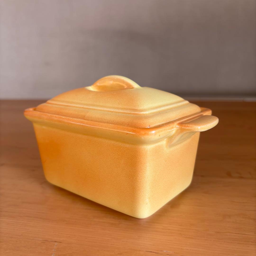 希少 新品未使用 TAXCO ヴィンテージ 陶器製 テリーヌ 型クリームオレンジ