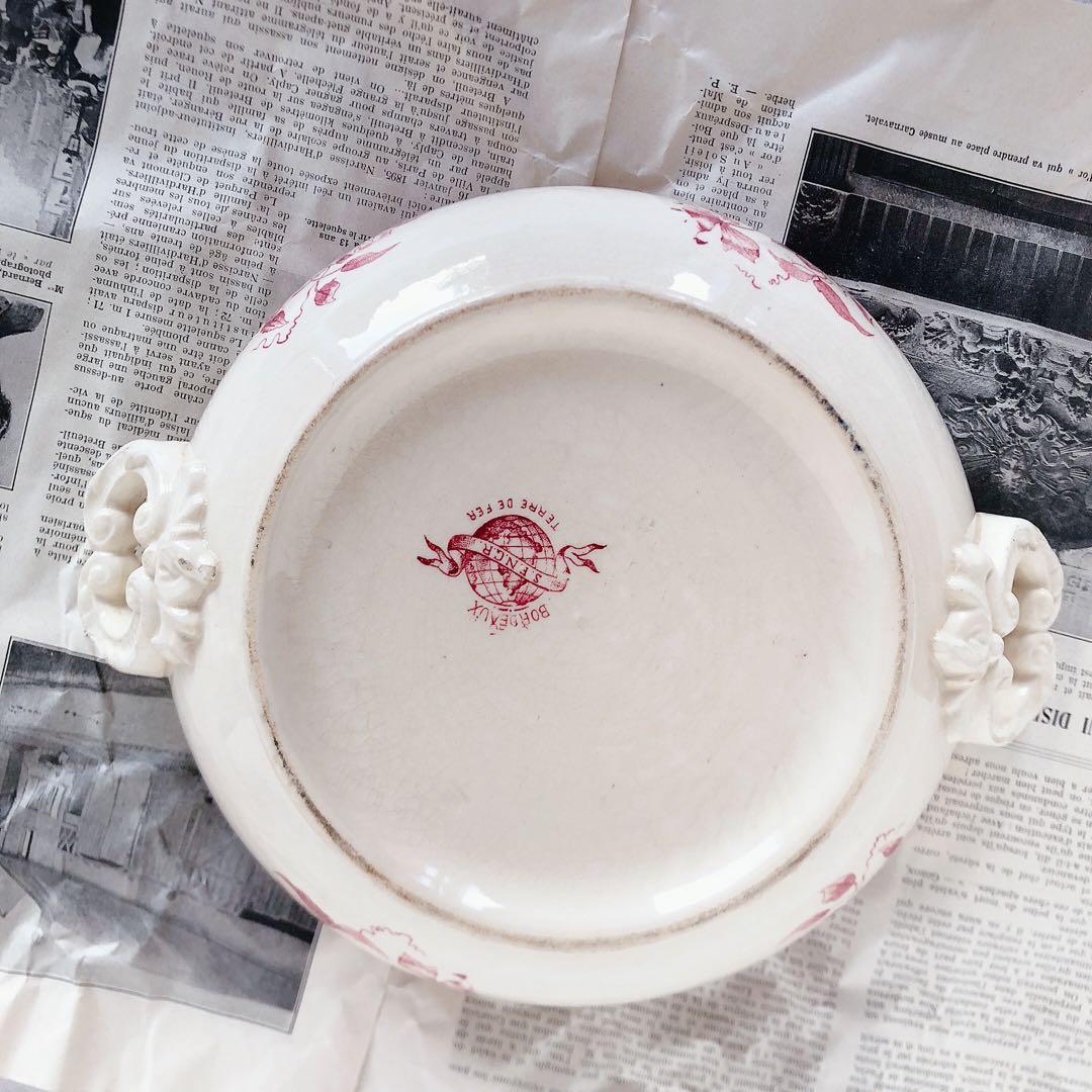 人気　ヴィエイヤーボルドー　レギュミエール クレマチス フランスアンティーク食器