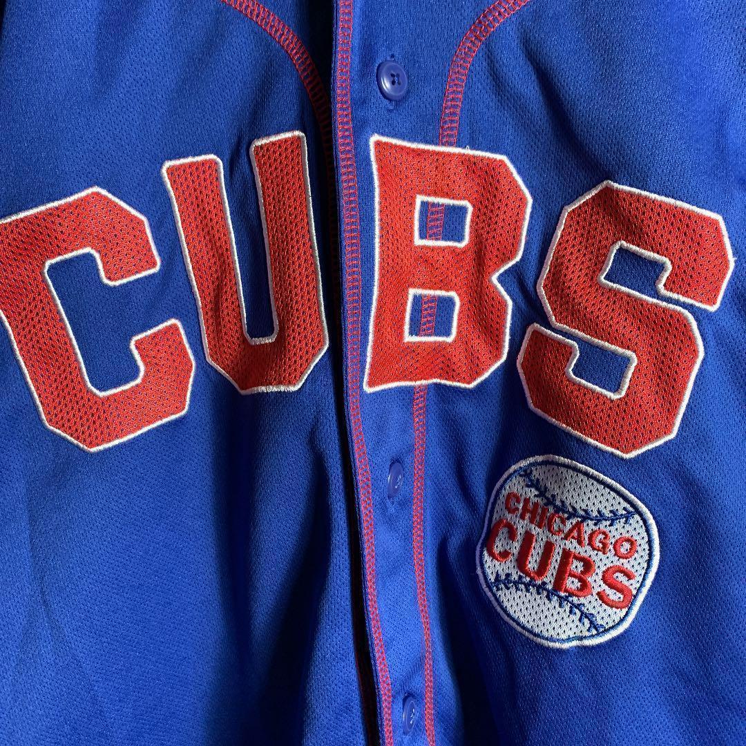【MLB】古着 メンズ 青 野球 ベースボールシャツ シカゴカブス ★ストリート