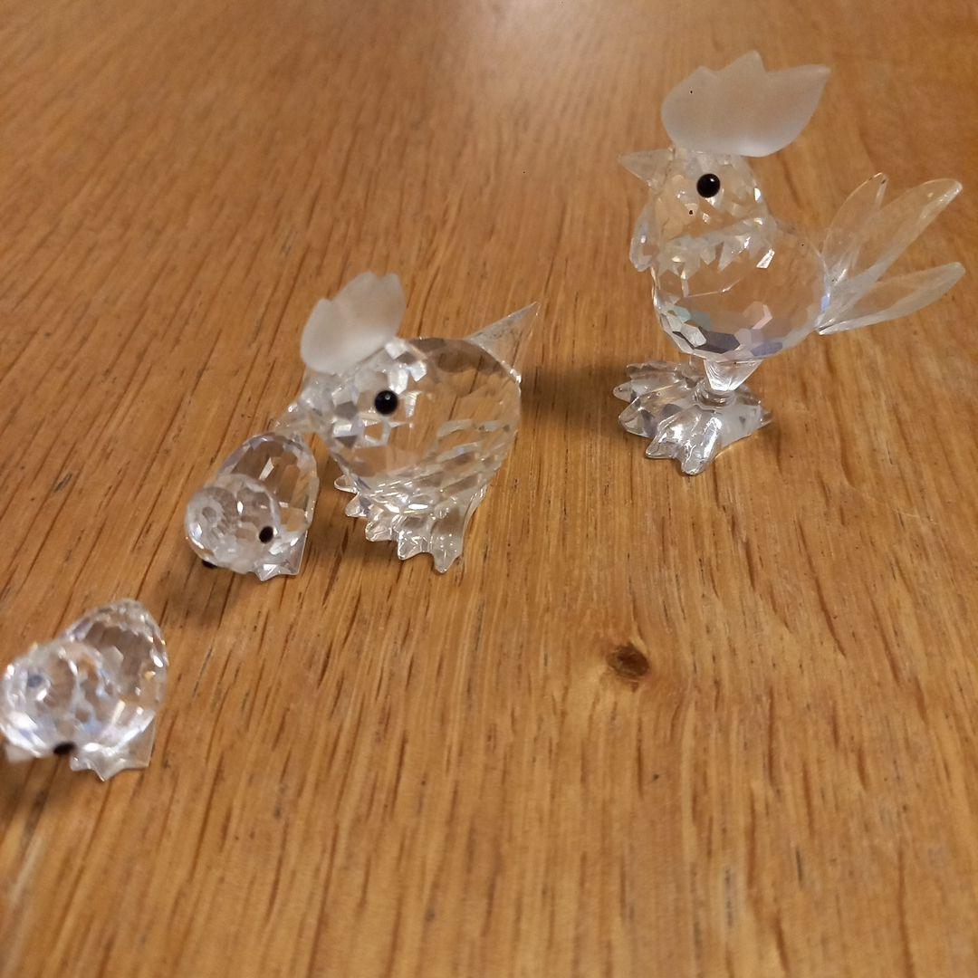 スワロフスキー鳥の置物 4体セット