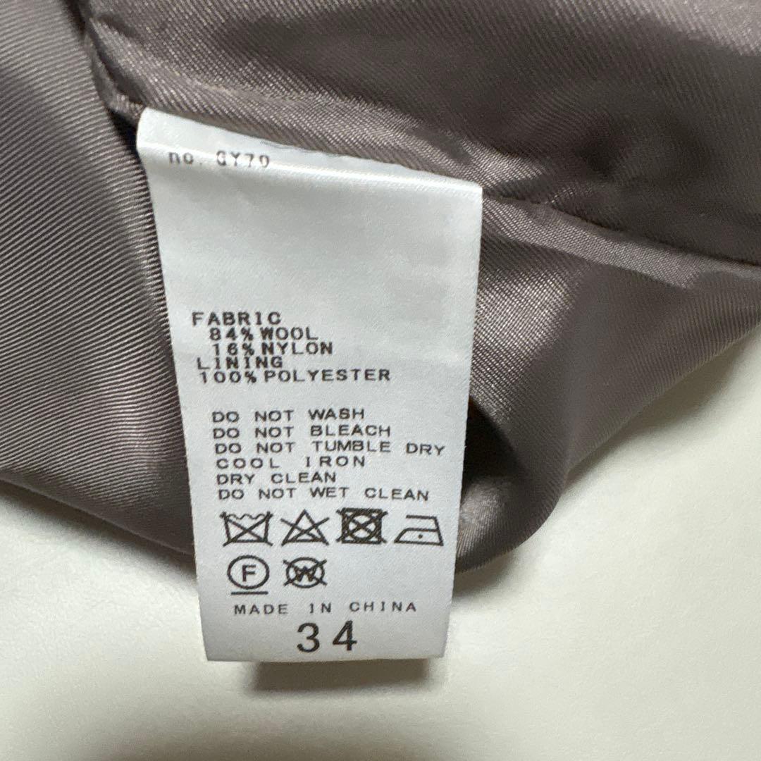 【美品】スピックアンドスパン テーラードカラーショートコート 34 ブラウン