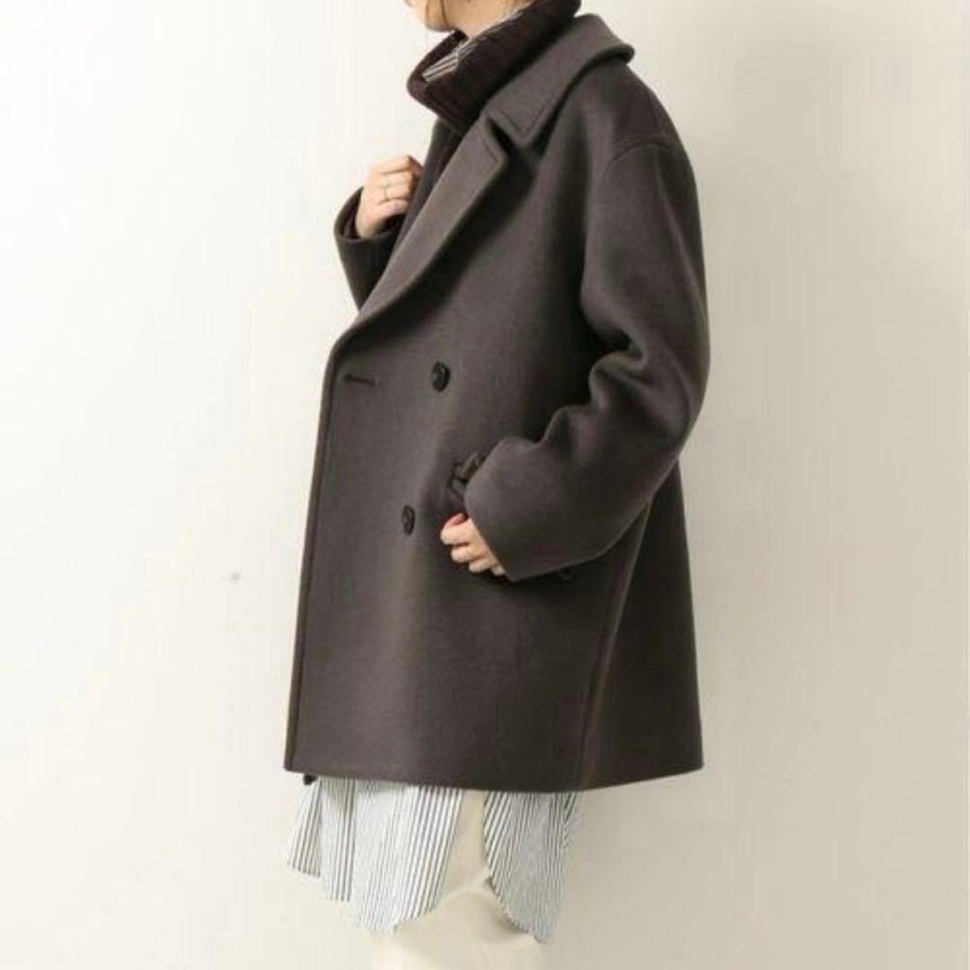 【美品】スピックアンドスパン テーラードカラーショートコート 34 ブラウン