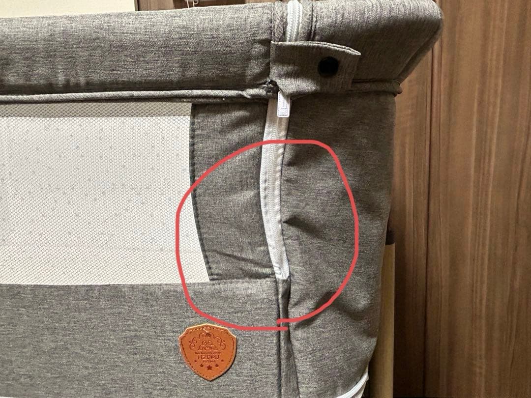 ［3/17まで］HZDMJ ベビーベッド　グレー　プレイヤード