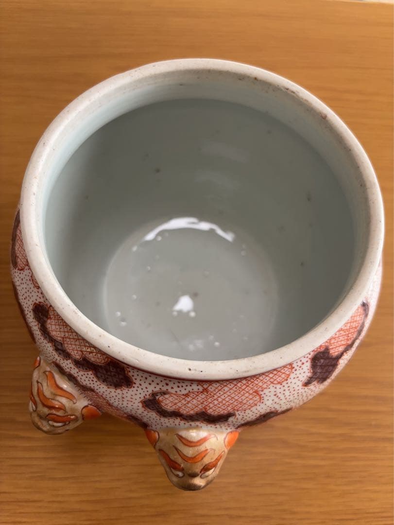古伊万里盛期獅子耳水指 茶道具 水指 陶磁器 時代 陶芸
