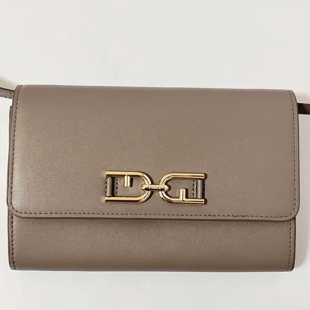 未使用級✨フルラ　Meti ショルダーバッグ　ウォレットショルダー　現行ロゴ　灰