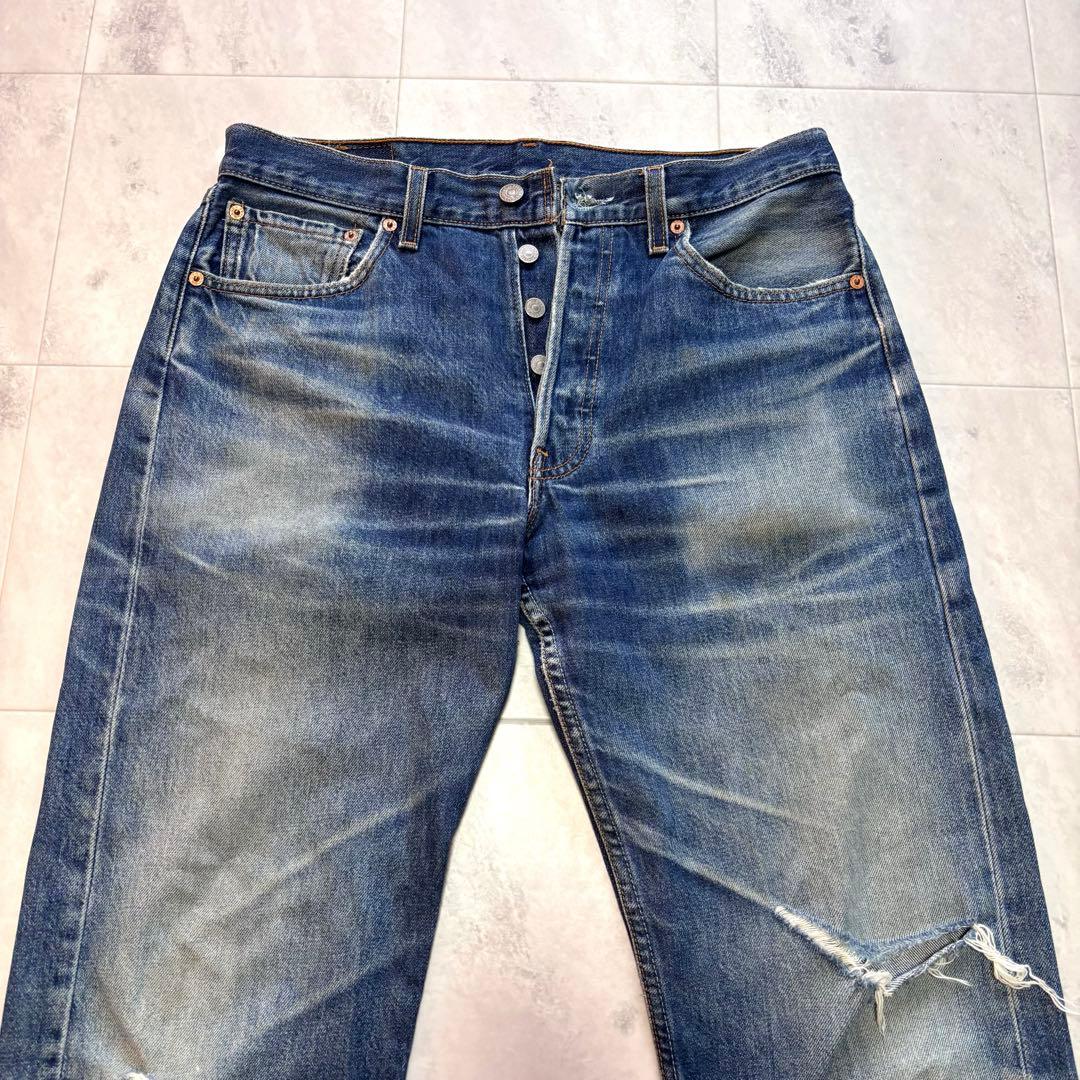 【USA製】リーバイス501 00年 W33 鬼ヒゲ ハチノス デニムパンツ