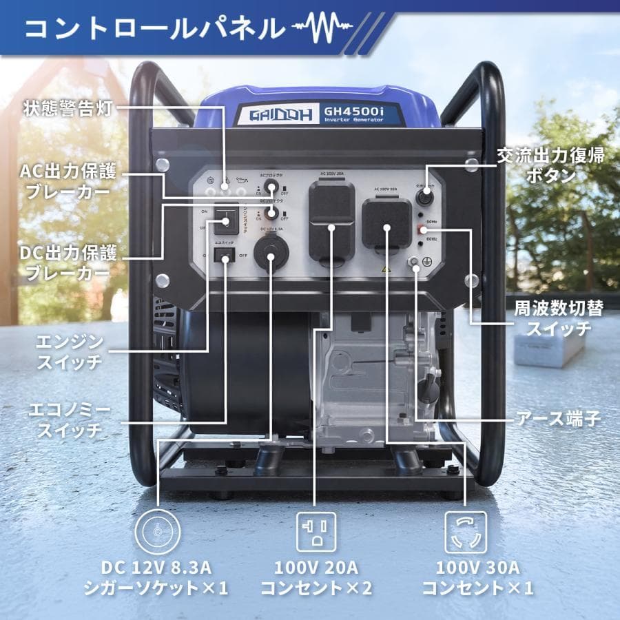 ★コスパNO.1★Gaidohインバーター発電機 定格4.0kVA ガソリン