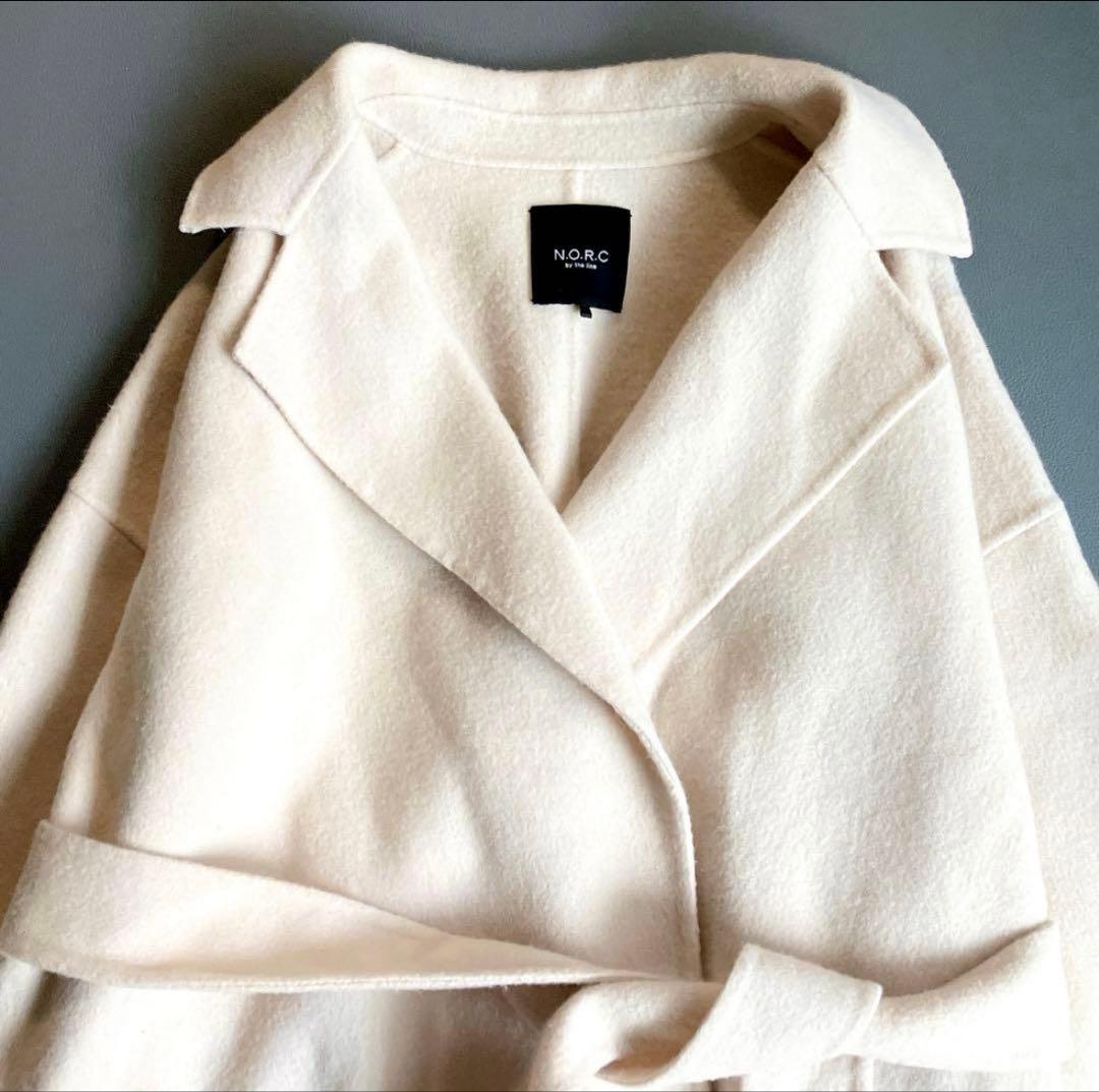 【売り切りSALE】ノークバイザライン ライトウールリバーロングコート ベージュ