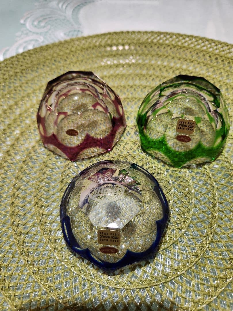 Moser クリスタル小皿 小物入れ3色セット