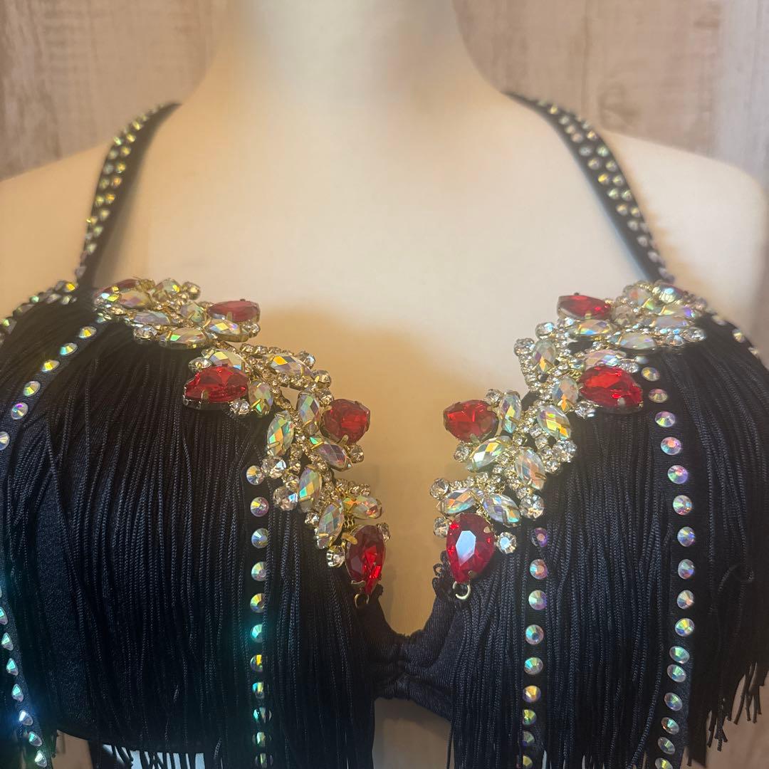 ◯フリンジ　ブラック　ベリーダンス　オリエンタル衣装◯black