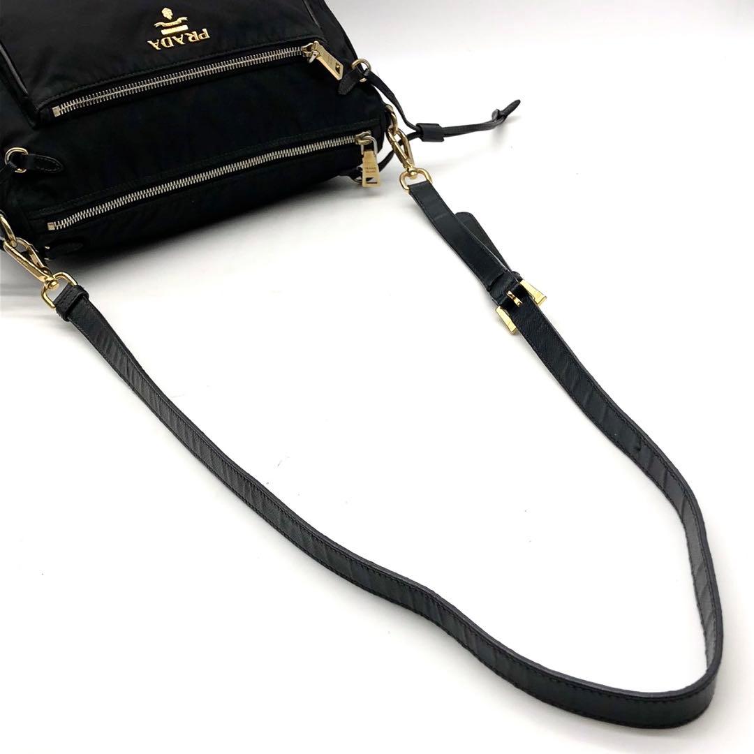 ✨ギャランティ付✨プラダ ショルダーバッグ メタルロゴ ゴールド金具 ナイロン
