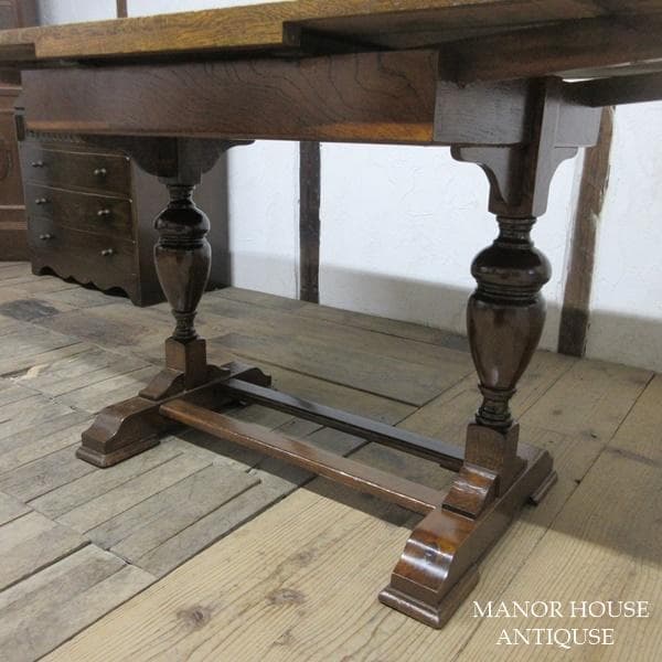 イギリス アンティーク 家具 ダイニングテーブル ドローリーフ 英国 6242d