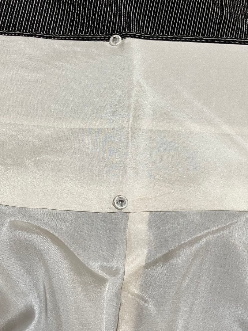 本塩沢 付下げ 訪問着 正絹 縦縞 草花 萩 イ6254