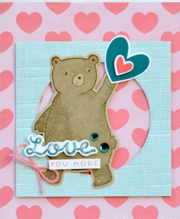 １点限り！未使用　超可愛い♡森のくまさんと仲間たち　スタンプ＆ダイ　フランス語