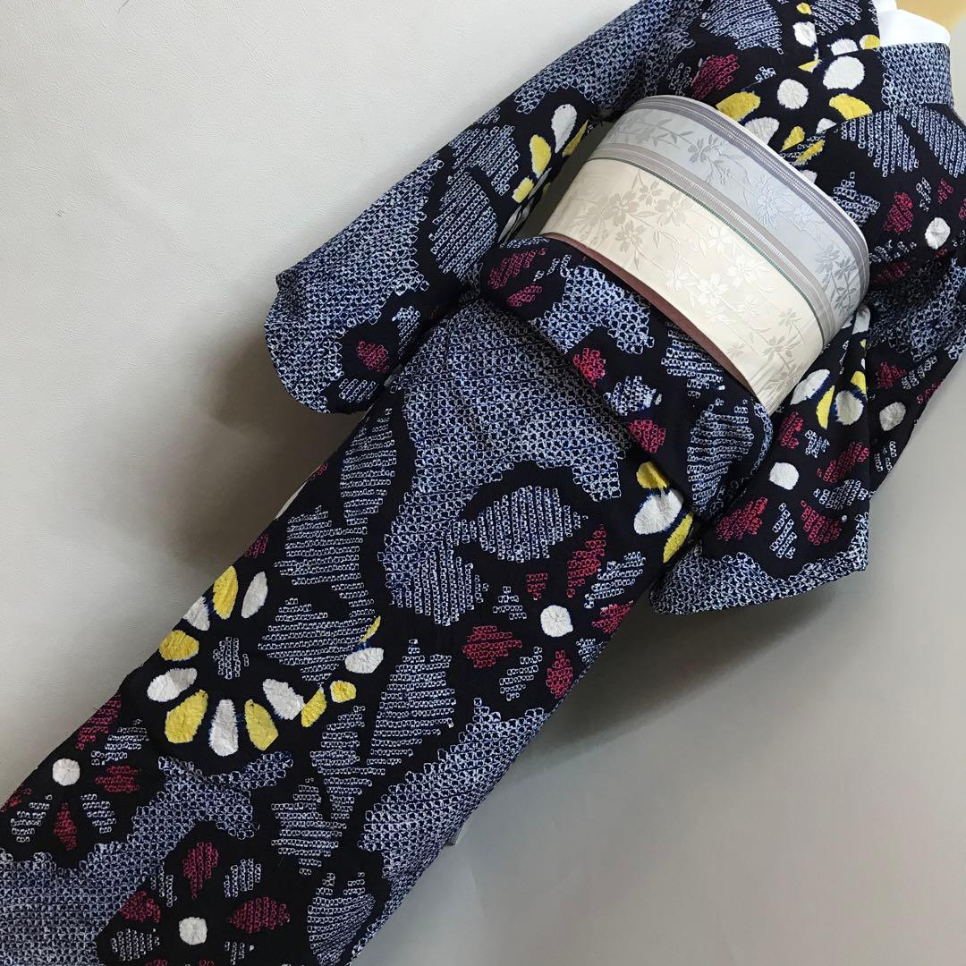 有松鳴海絞り 浴衣 お着物 ショート丈