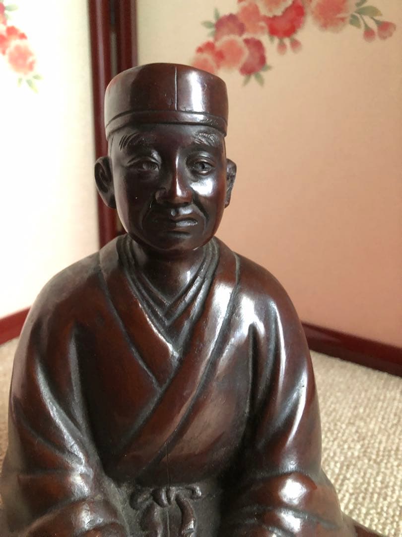 唐銅　千利休座像