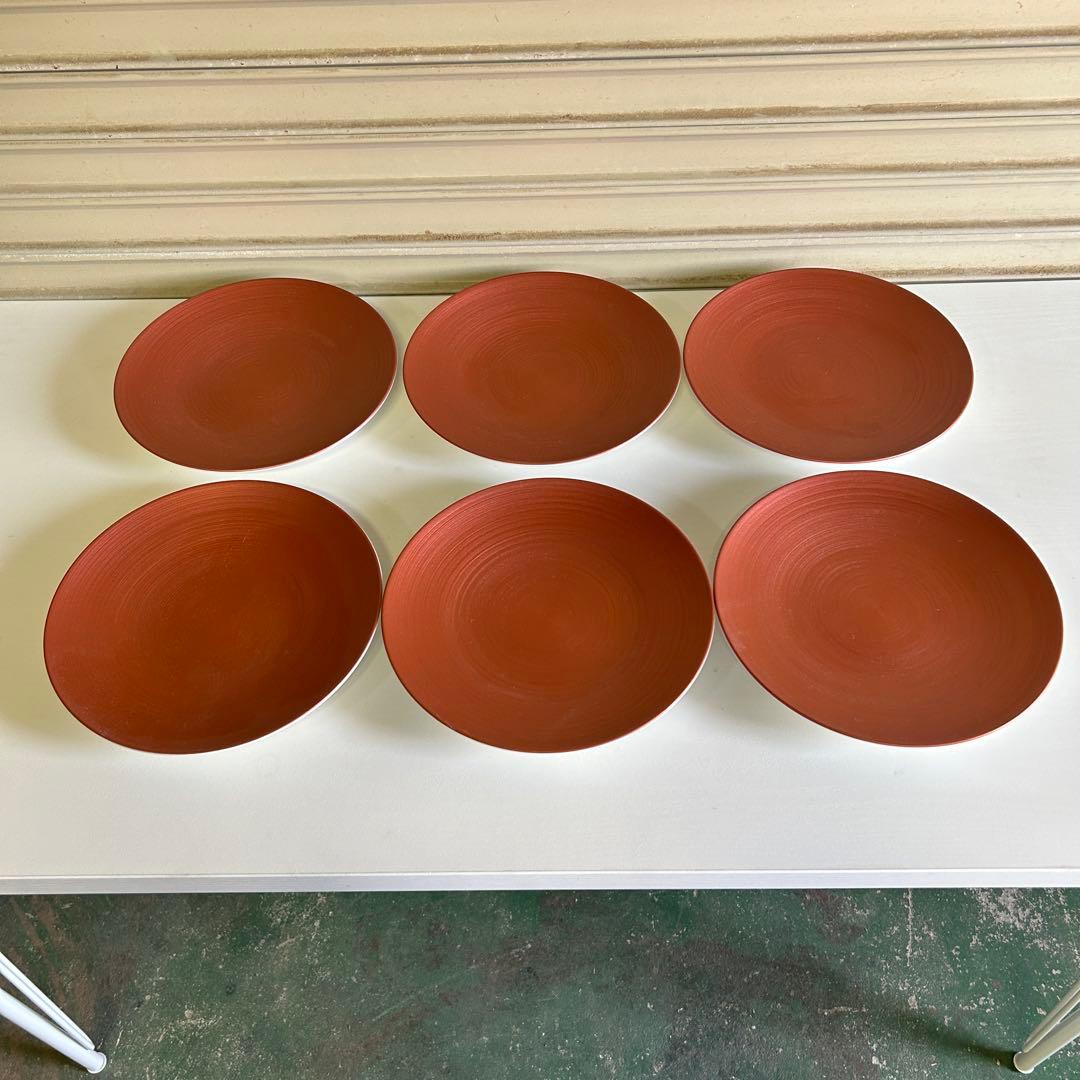 CE65 ビレロイ&ボッホ 6枚 食器 洋食器 ドイツ製 レッド コッパーグロウ