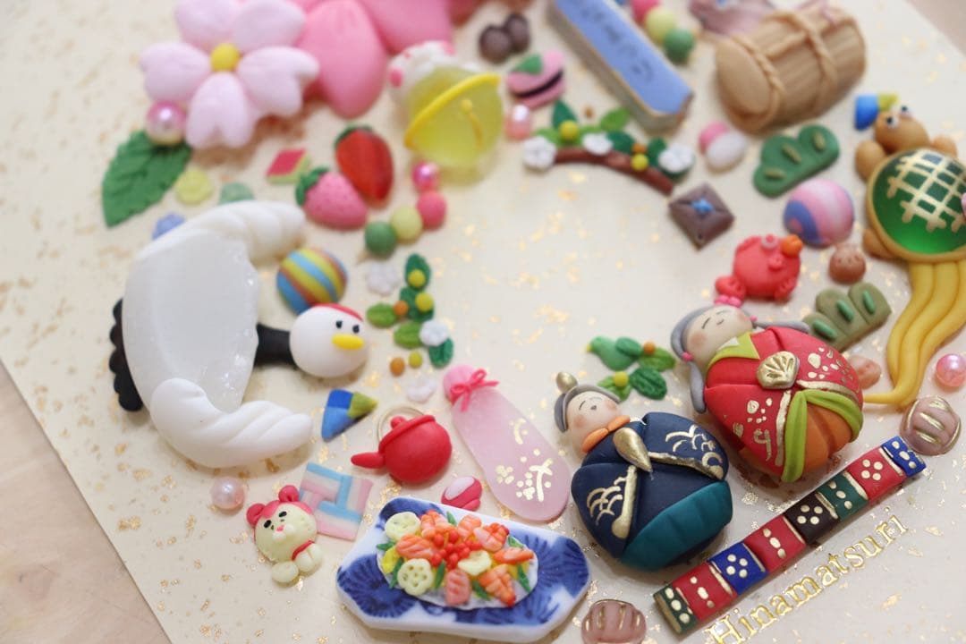 【現品のみ　なんて可愛いお雛様リース】　シーグラスアート