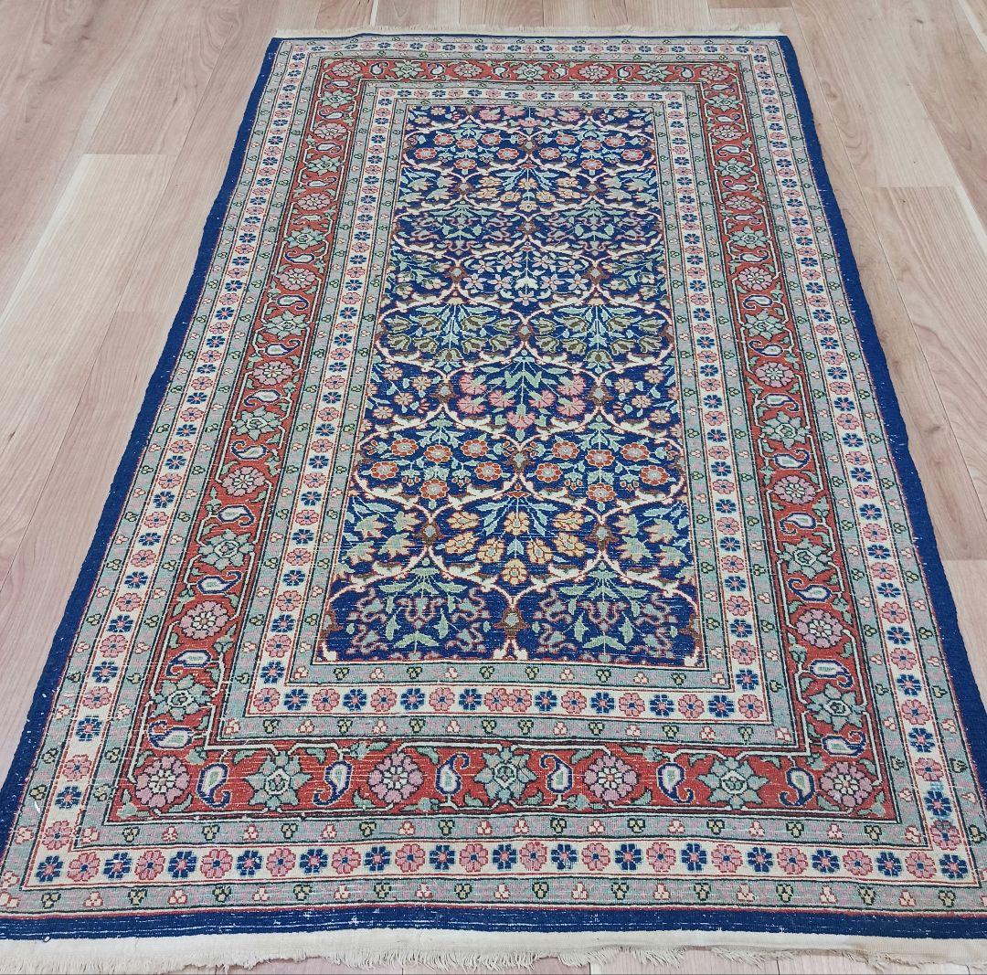 Y2742 トルコ絨毯 ヘレケ ウール×コットン 手織り 154×91㎝