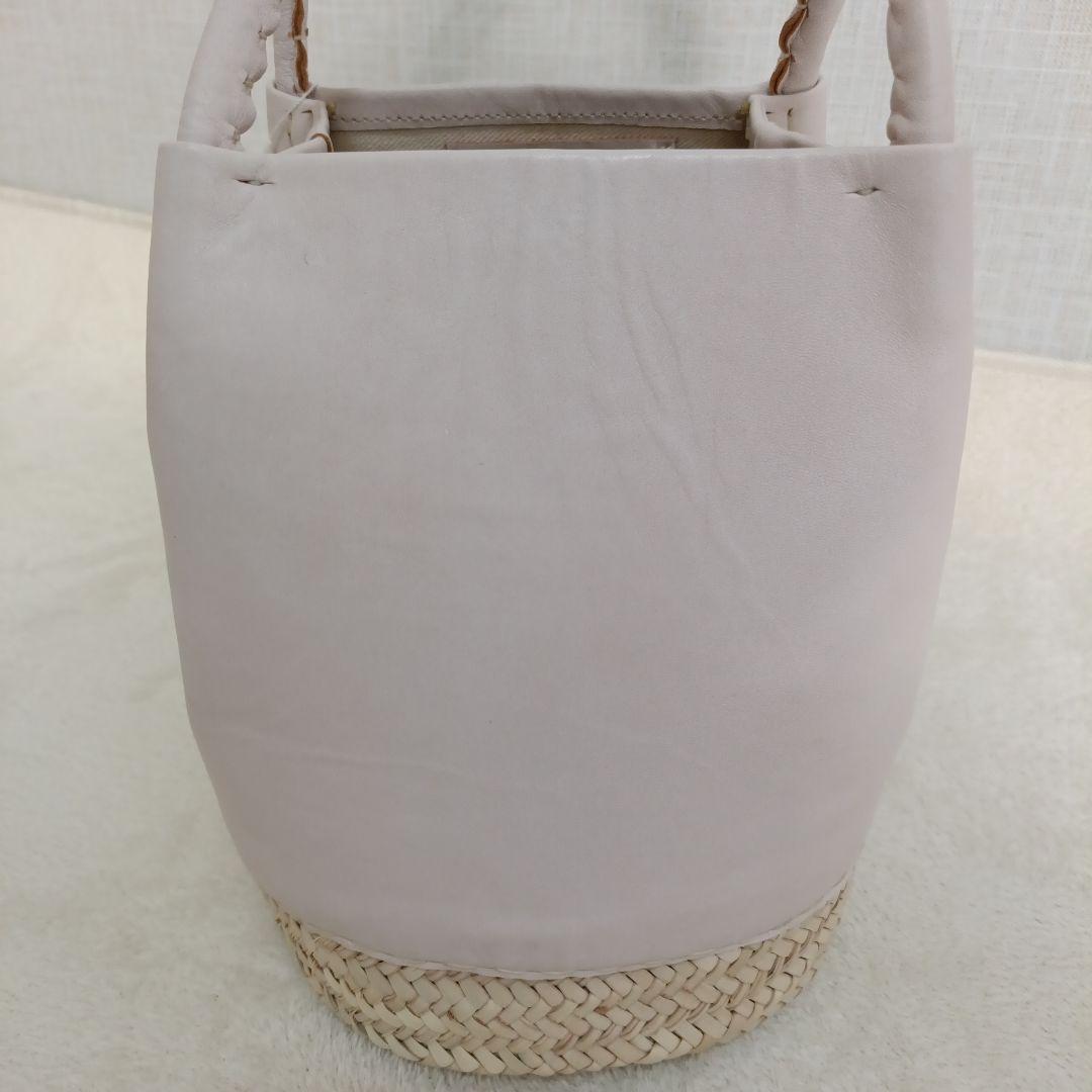 【未使用品】 HOUSE OF LOTUS　ワランワヤン レザーかご　ホワイト