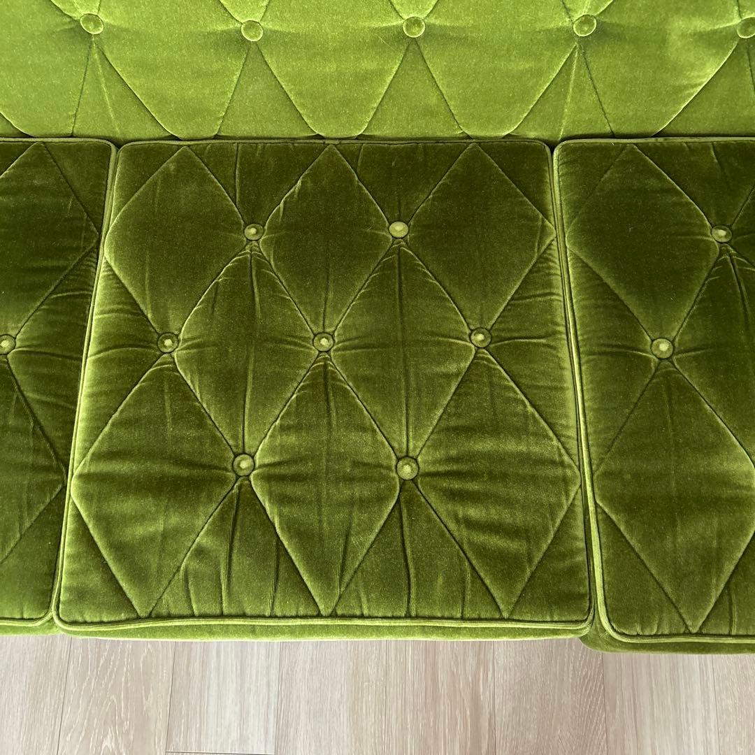 カリモク60 ロビーチェア　モケットグリーン 3シーター