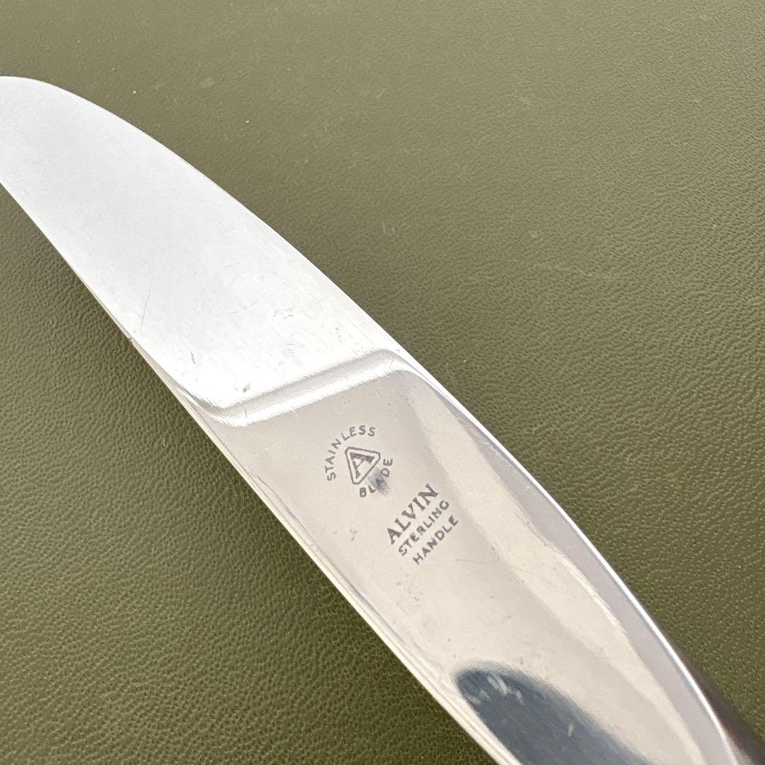 ビンテージ　ALVIN STERLING ナイフ　純銀　Chateau Rose
