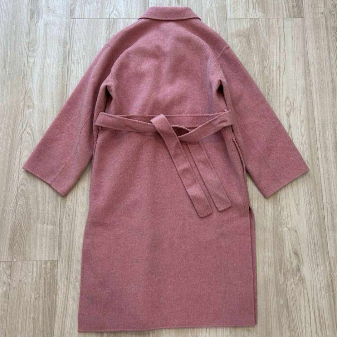 【美品】Theory ベルテッドコート カシミヤ ピンク 1 ダブルフェイス