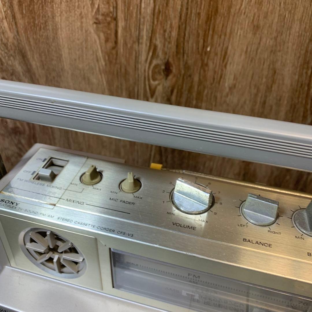 J386\" SONY CFS-V3 カセットデッキラジオ昭和レトロ