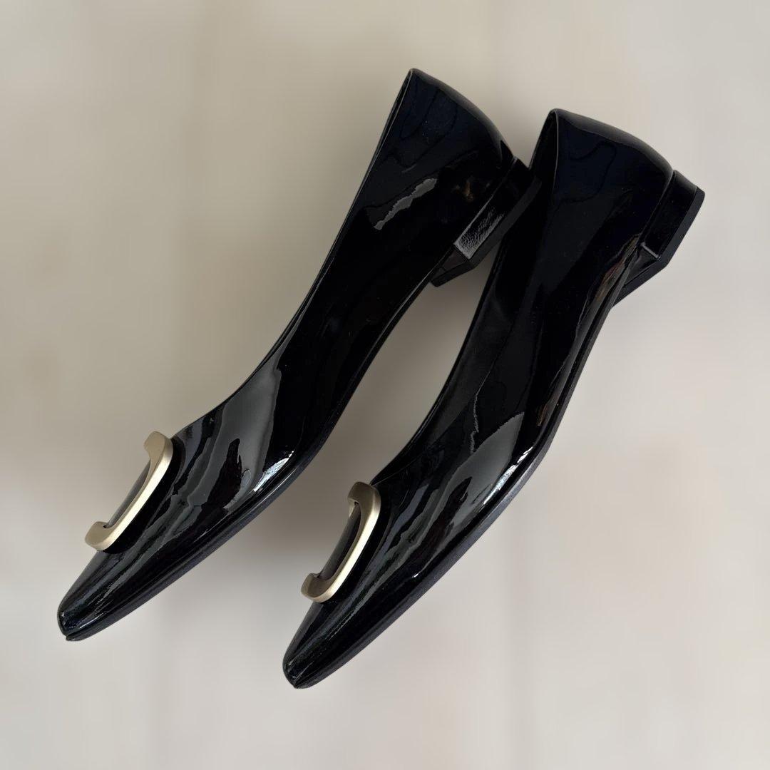 FABIO RUSCONI ブラック フラットシューズ