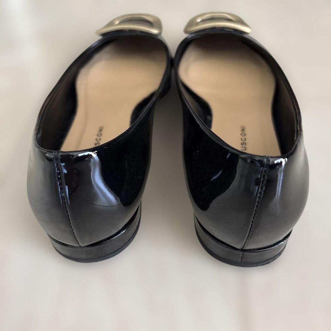 FABIO RUSCONI ブラック フラットシューズ
