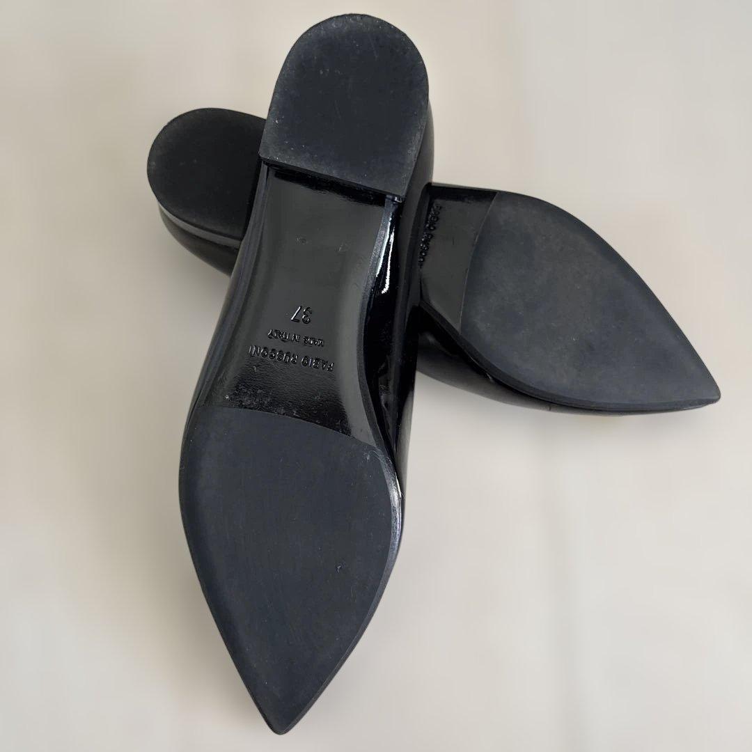 FABIO RUSCONI ブラック フラットシューズ