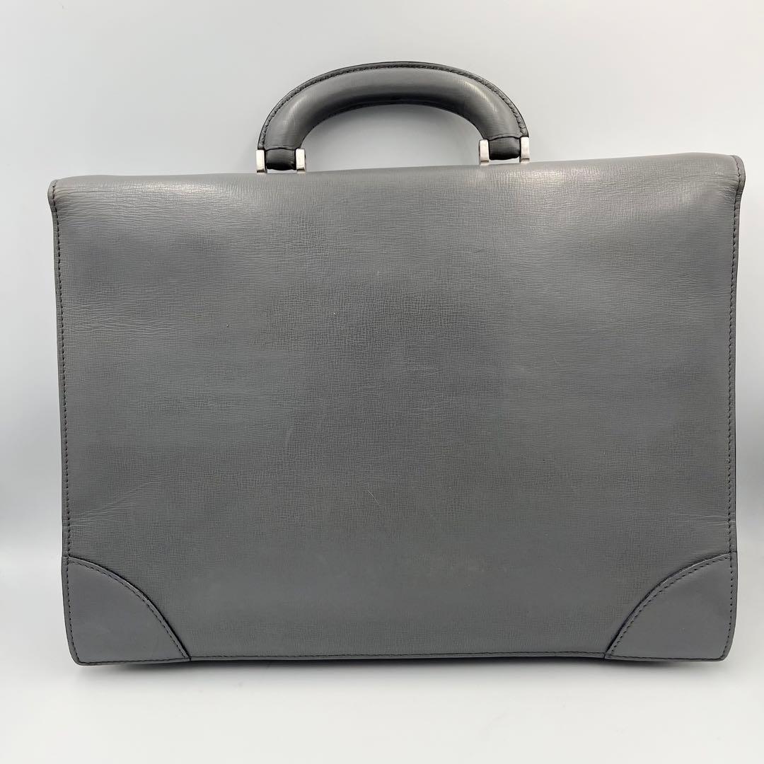 【希少カラー】Valextra ブリーフケース　ビジネスバッグ　2室　グレー