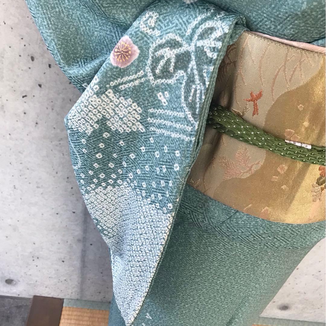 正絹　上質な訪問着　絞り柄　袷