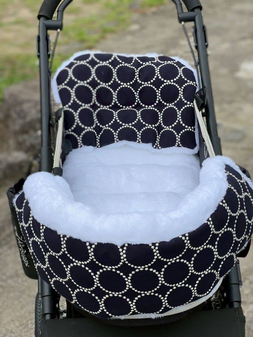 ❤３点セット❤ペットカートコンフォーター＆ライナー＆ピロー　インディゴ✕ホワイト