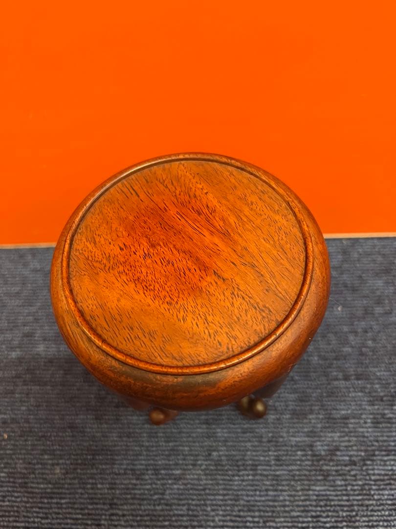 1453 花梨　唐木　天然木　ミニ花台　飾台　香炉台　中国美術