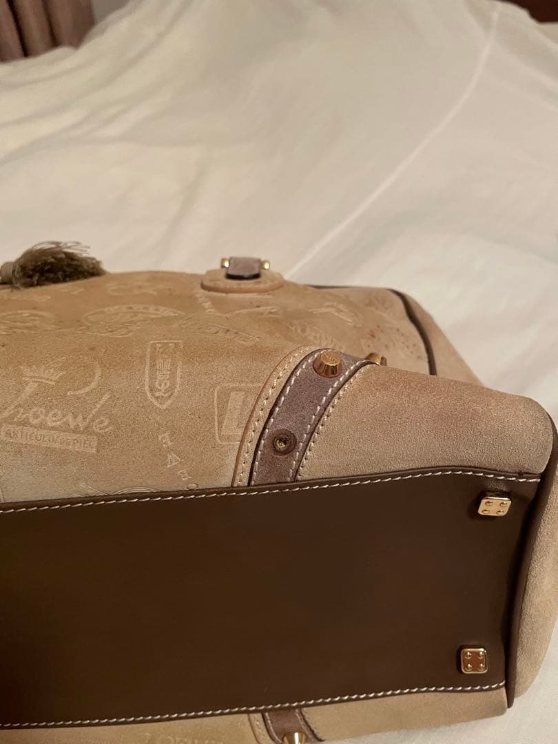 【早い者勝ち】Loewe ロゴ刺繍 ベージュ バッグ