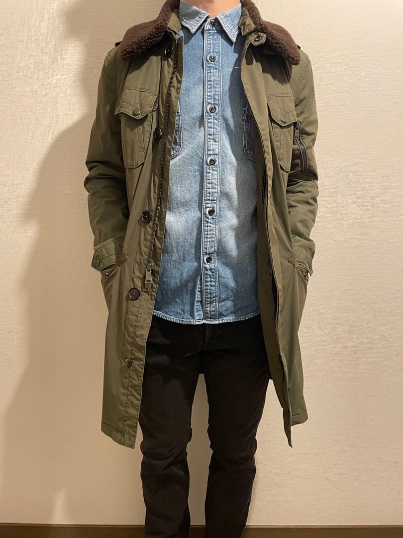 ボア着脱可 定価約11万円 ラルフローレン ブラックレーベル ミリタリーコート