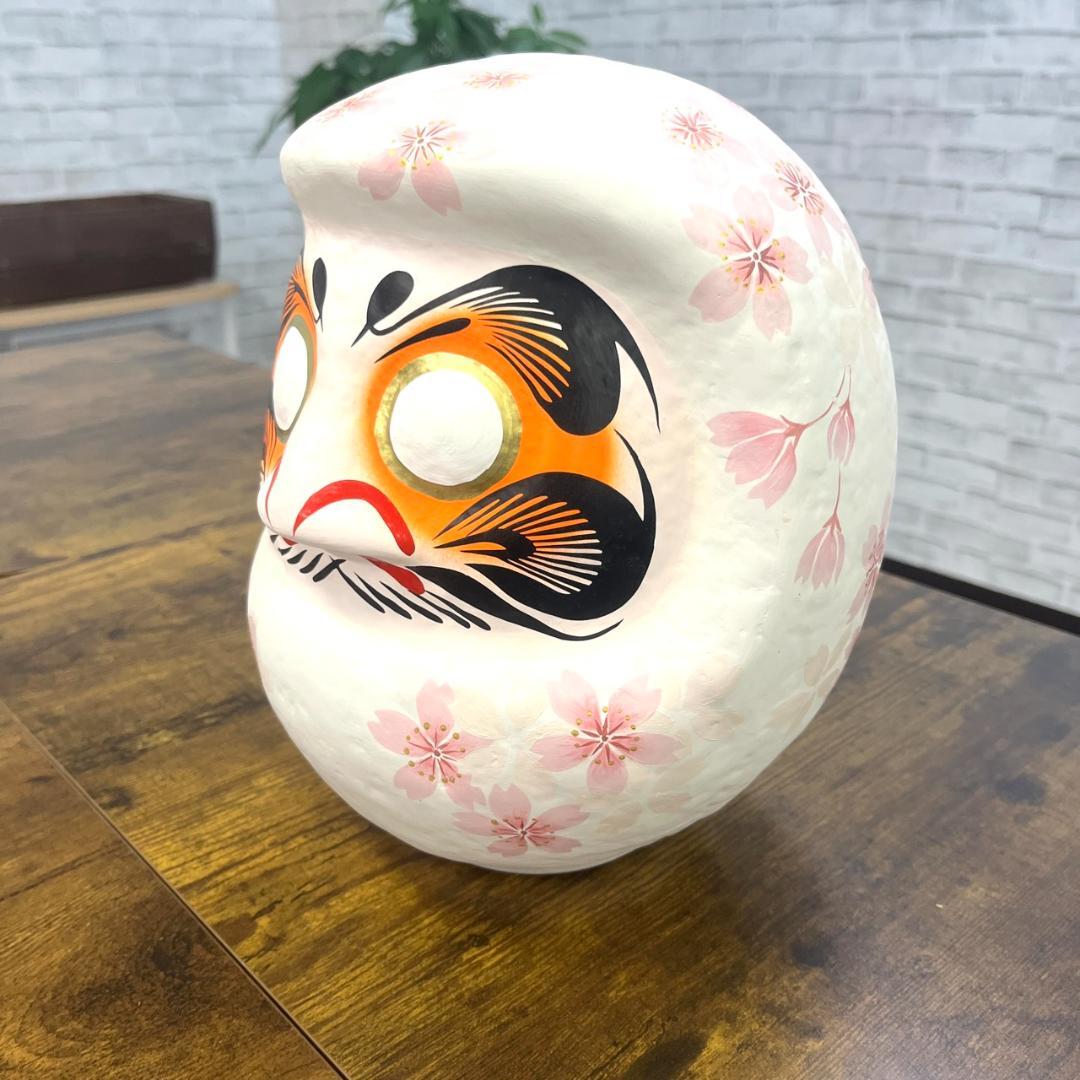 花筆工房作成 アートダルマ 桜柄 7号 職人手作り 花咲かすだるま 縁起物 置物