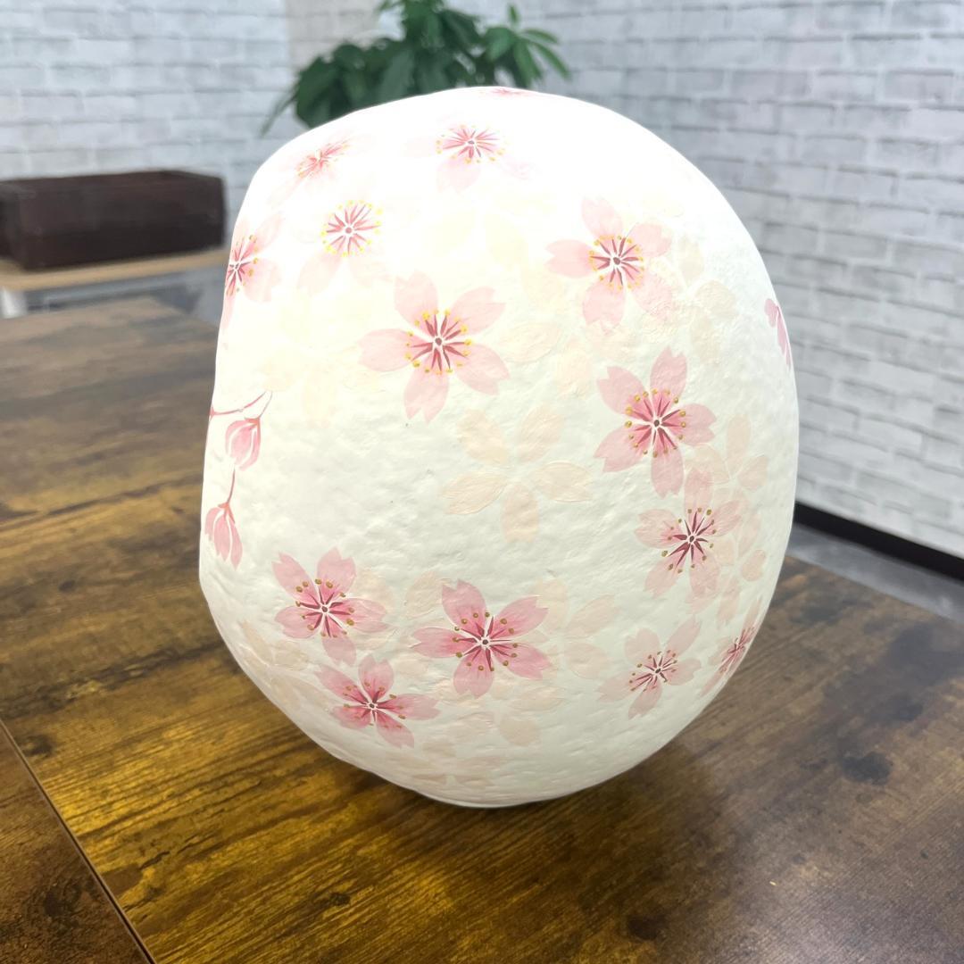 花筆工房作成 アートダルマ 桜柄 7号 職人手作り 花咲かすだるま 縁起物 置物