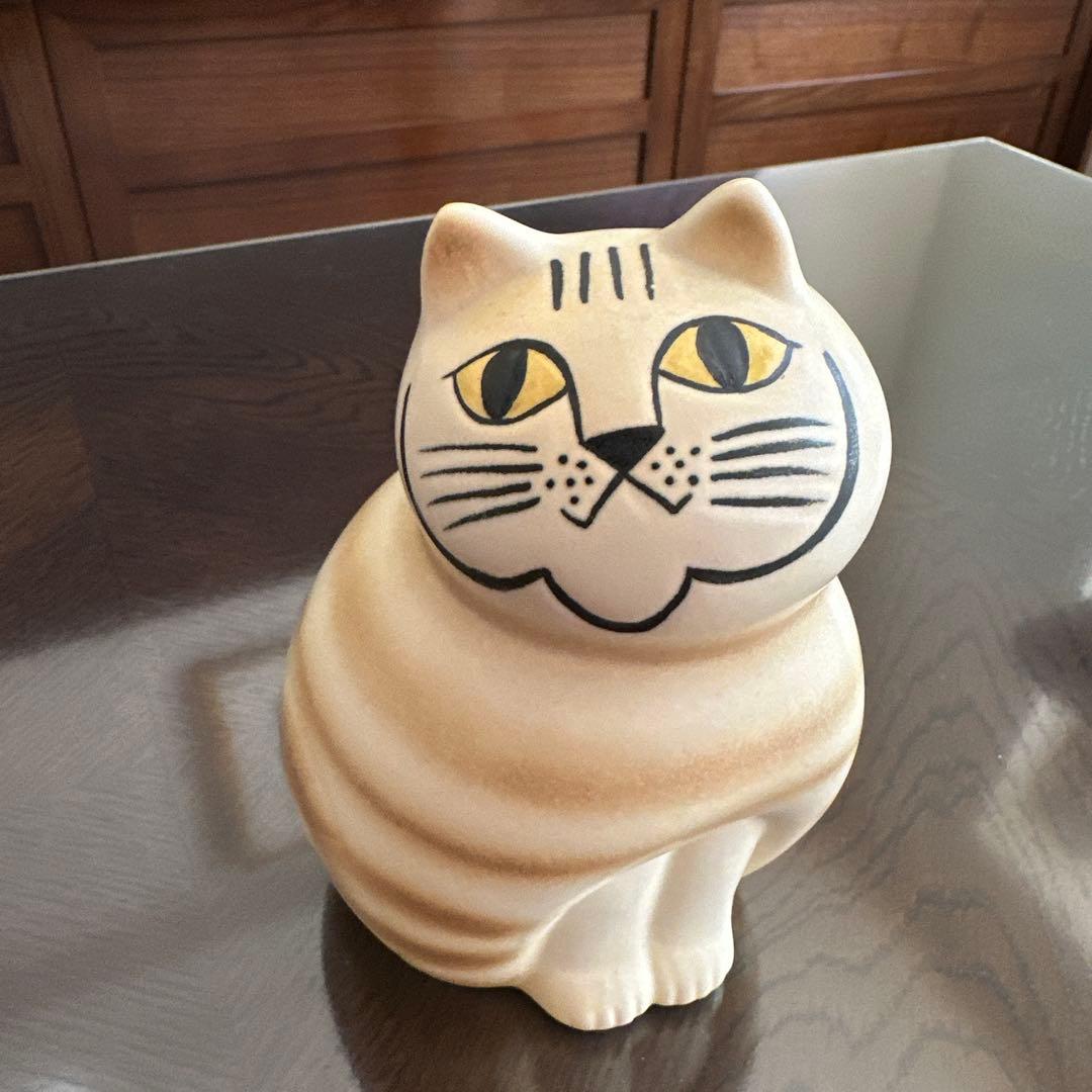 リサラーソン キャット ミア ブラウン セミミディアムサイズ 陶器 猫置物