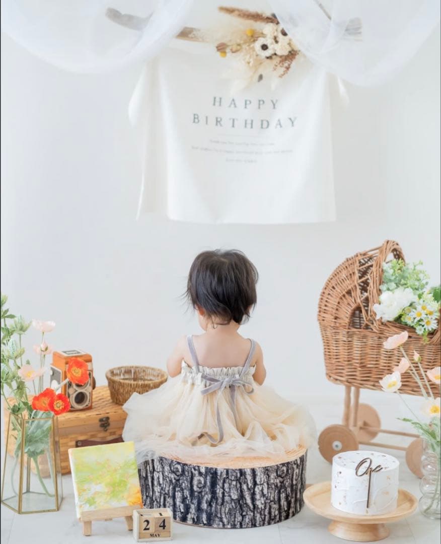 moco moco powan刺繍×チュールのドレス　もこもこぽわん