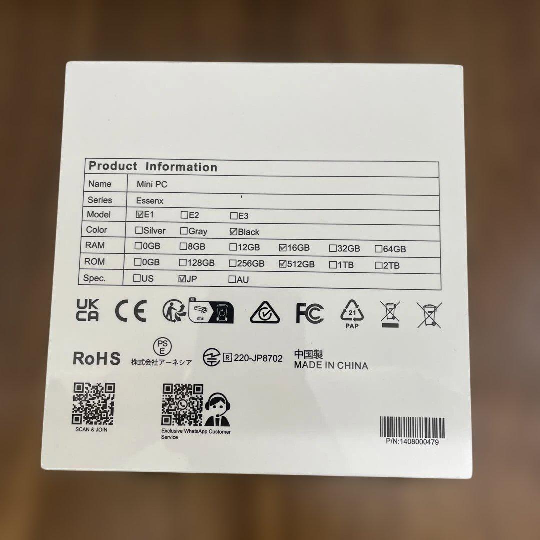 10067 新品未開封　NiPoGi ミニPC E1 16GB 512GB